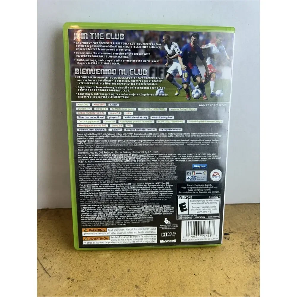 FIFA Soccer 13 Xbox 360 EA Sports Soccer Game Messi 2012